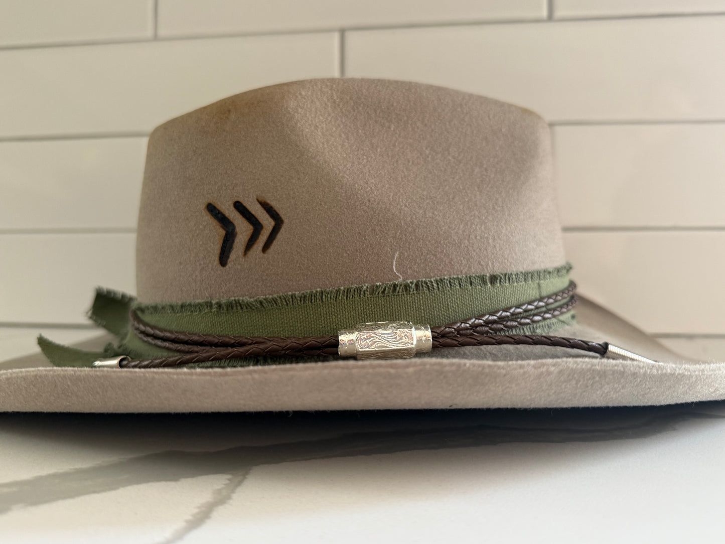 Double Strand Leather Hat Band with Ferrule