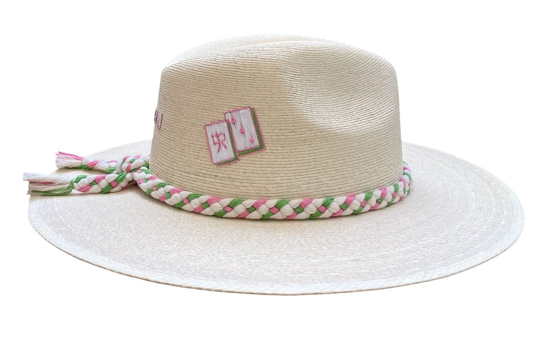 The Mahjong | Hand-Embroidered Straw Hat – Preorder