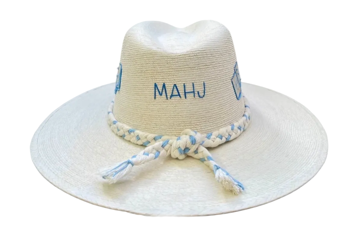 The Mahjong | Hand-Embroidered Straw Hat – Preorder