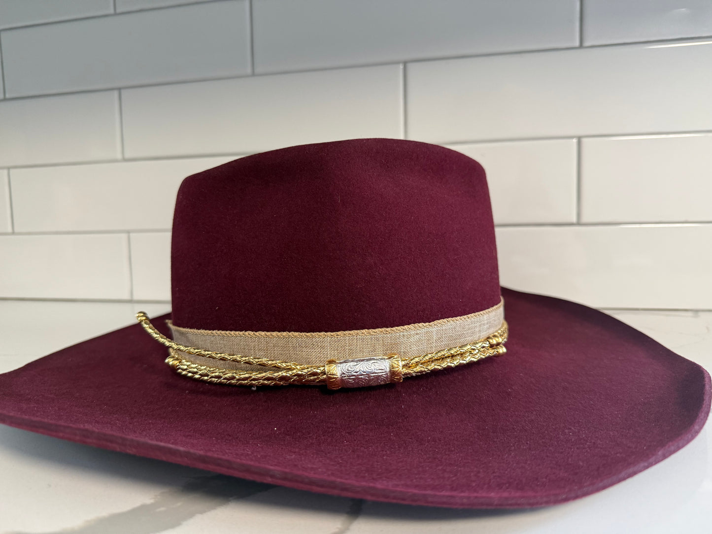 Double Strand Leather Hat Band with Ferrule