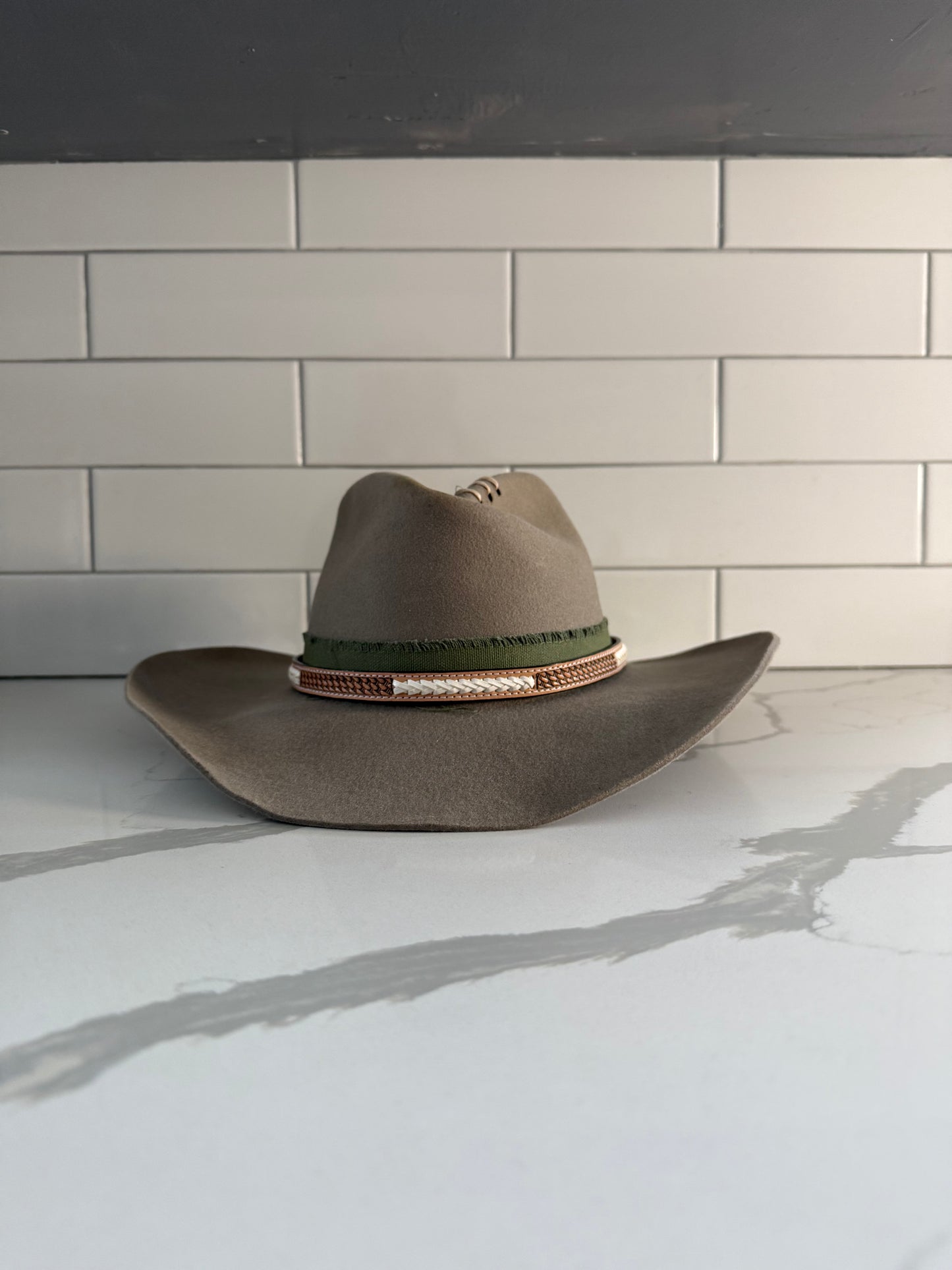 Leather with Lace Hat Band