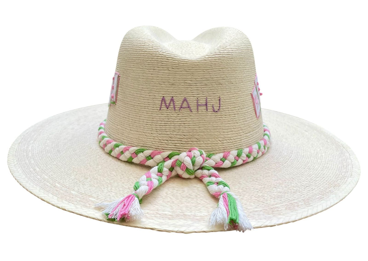 The Mahjong | Hand-Embroidered Straw Hat – Preorder